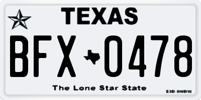 TX license plate BFX0478
