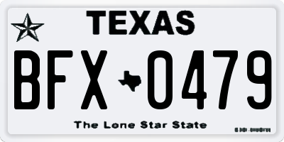 TX license plate BFX0479