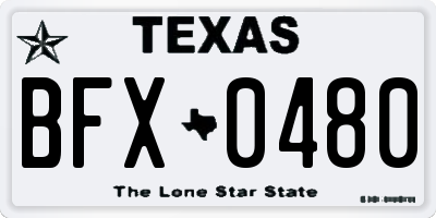 TX license plate BFX0480