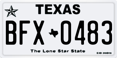 TX license plate BFX0483