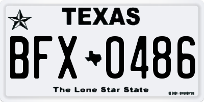 TX license plate BFX0486