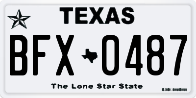 TX license plate BFX0487