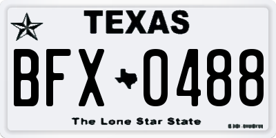 TX license plate BFX0488