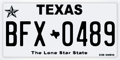 TX license plate BFX0489