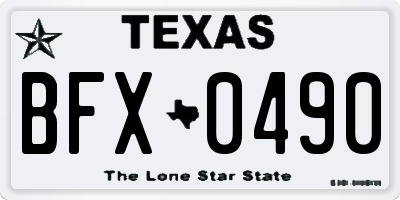 TX license plate BFX0490