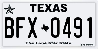 TX license plate BFX0491