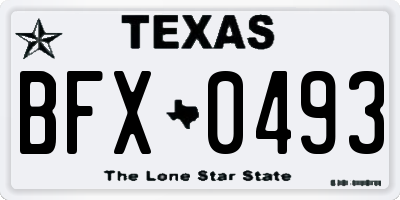 TX license plate BFX0493