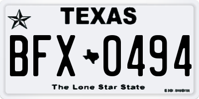 TX license plate BFX0494