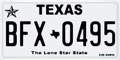 TX license plate BFX0495