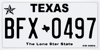 TX license plate BFX0497