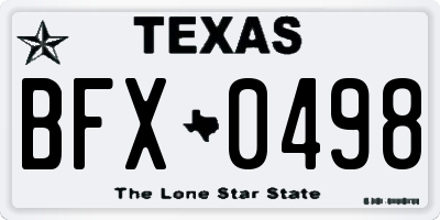 TX license plate BFX0498