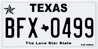 TX license plate BFX0499