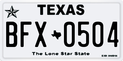 TX license plate BFX0504