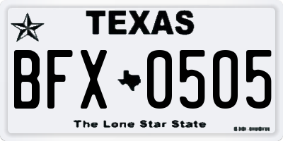 TX license plate BFX0505
