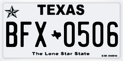 TX license plate BFX0506