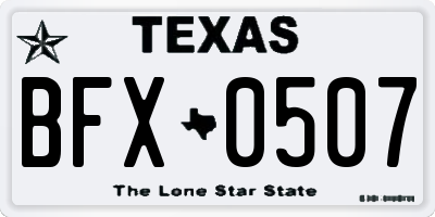 TX license plate BFX0507