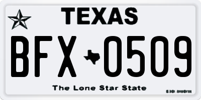 TX license plate BFX0509