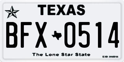 TX license plate BFX0514
