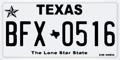 TX license plate BFX0516