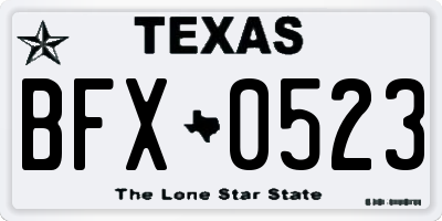 TX license plate BFX0523