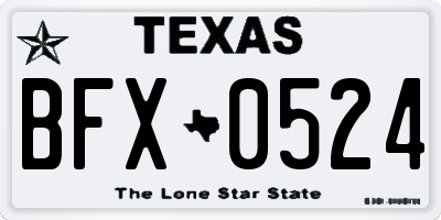 TX license plate BFX0524