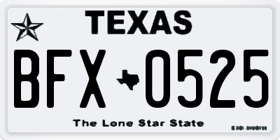 TX license plate BFX0525