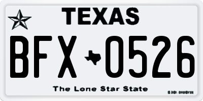 TX license plate BFX0526