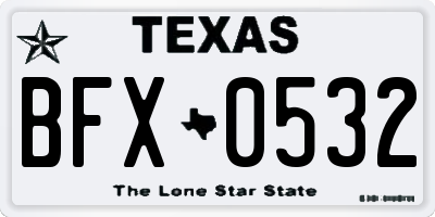 TX license plate BFX0532
