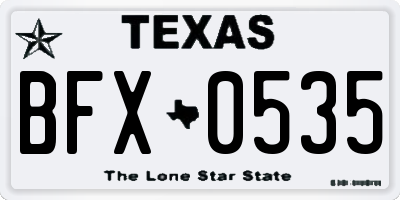 TX license plate BFX0535