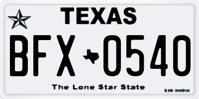 TX license plate BFX0540