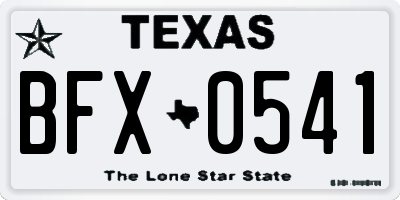 TX license plate BFX0541