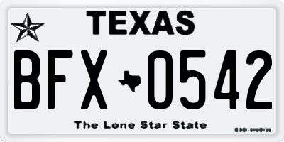 TX license plate BFX0542