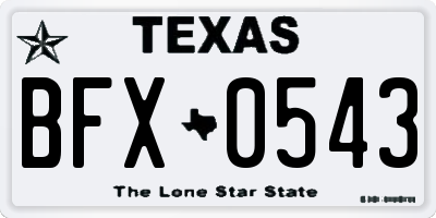 TX license plate BFX0543