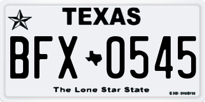 TX license plate BFX0545