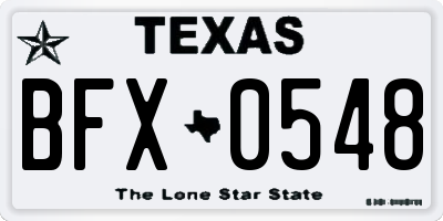TX license plate BFX0548