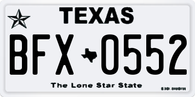 TX license plate BFX0552