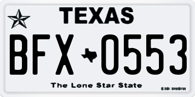 TX license plate BFX0553