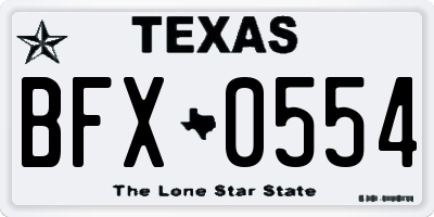 TX license plate BFX0554