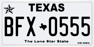 TX license plate BFX0555