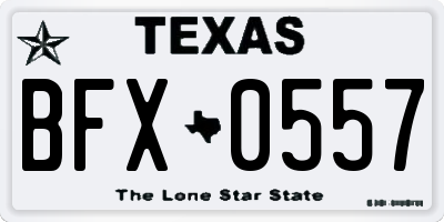 TX license plate BFX0557