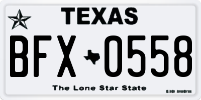 TX license plate BFX0558