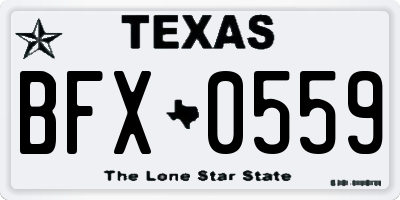 TX license plate BFX0559
