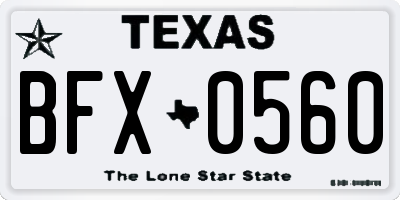 TX license plate BFX0560
