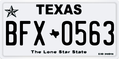 TX license plate BFX0563