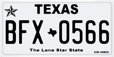TX license plate BFX0566