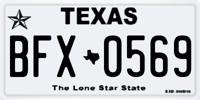 TX license plate BFX0569