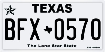 TX license plate BFX0570