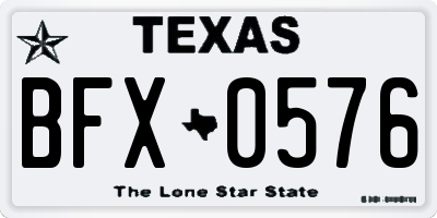 TX license plate BFX0576