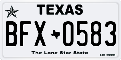 TX license plate BFX0583