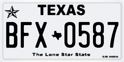 TX license plate BFX0587